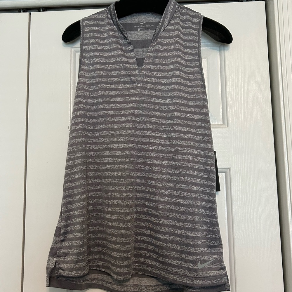 Nike Women's Gray Striped Sleeveless Top